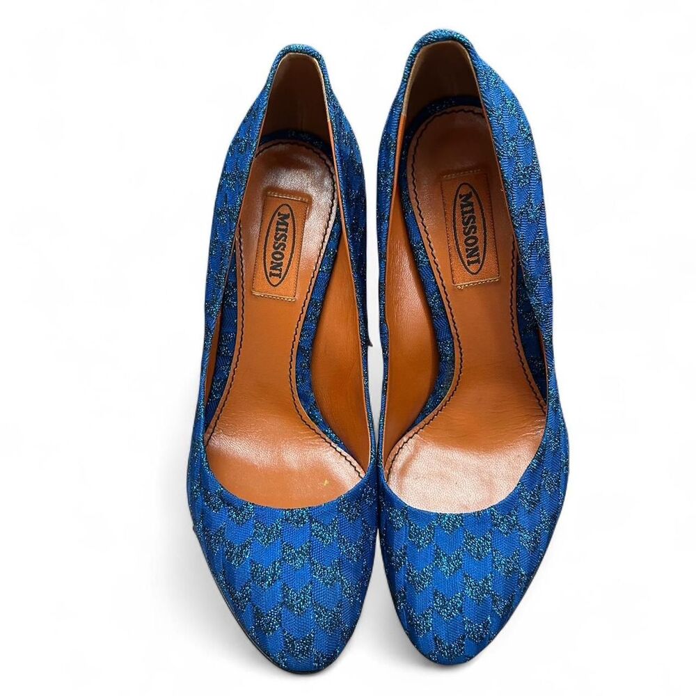 Missoni metallic blue heels